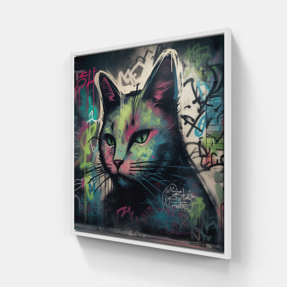 Cat meow purr fur-Canvas-artwall-20x20 cm-White-Artwall
