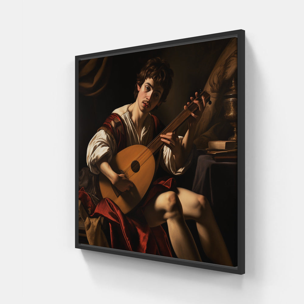 Caravaggio's Serene Silence-Canvas-artwall-20x20 cm-Black-Artwall