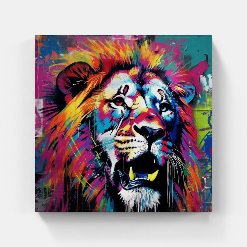 Lion Roar Brave Strong-Canvas-artwall-Artwall