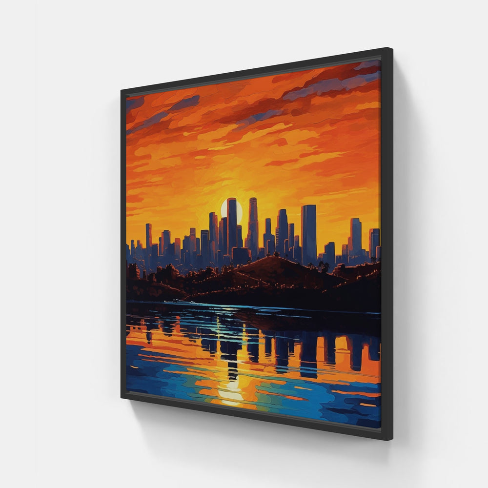 Artistic Skyline Vista-Canvas-artwall-20x20 cm-Black-Artwall