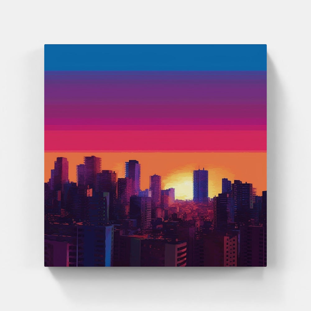 Serene Night Skyline-Canvas-artwall-Artwall