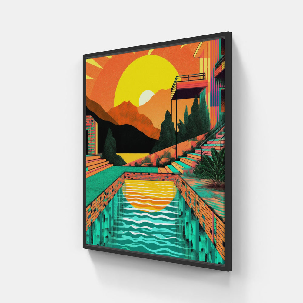 Awe-Inspiring Sunset Canvas-Canvas-artwall-20x20 cm-Black-Artwall