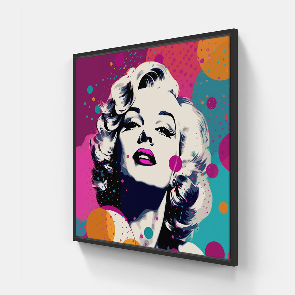 Marilyn Monroe Star-Canvas-artwall-20x20 cm-Black-Artwall