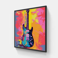 Rhythmic Guitar Melody-Canvas-artwall-20x20 cm-Black-Artwall