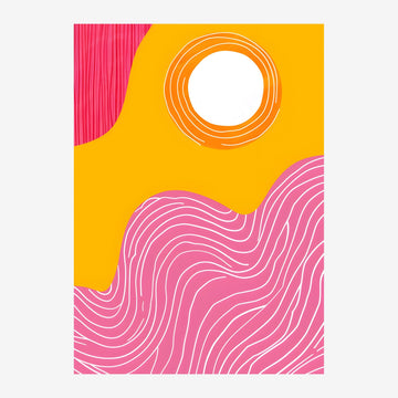 Abstrait géométrique rose, jaune et orange