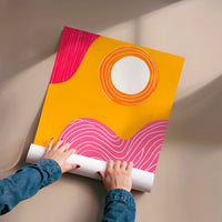 L'impression présentée en poster, sans encadrement, sur un mur neutre.