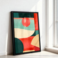 Le tableau accroché en situation dans un intérieur meublé.