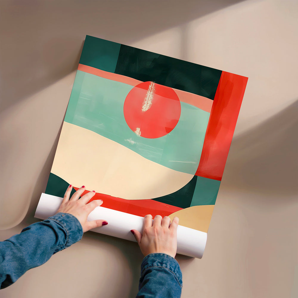 L'impression présentée en poster, sans encadrement, sur un mur neutre.