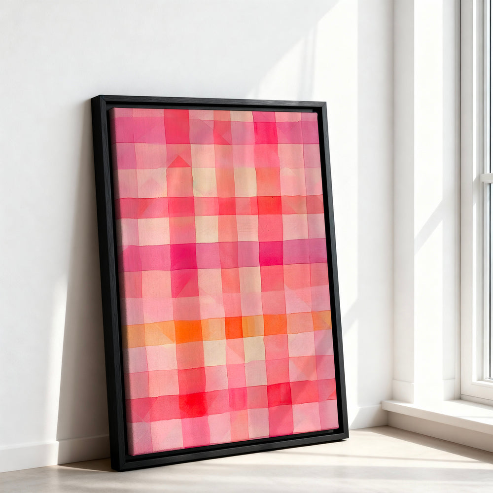 Le tableau accroché en situation dans un intérieur meublé.
