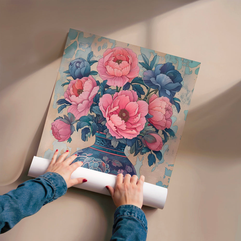 L'impression présentée en poster, sans encadrement, sur un mur neutre.