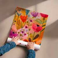 L'impression présentée en poster, sans encadrement, sur un mur neutre.