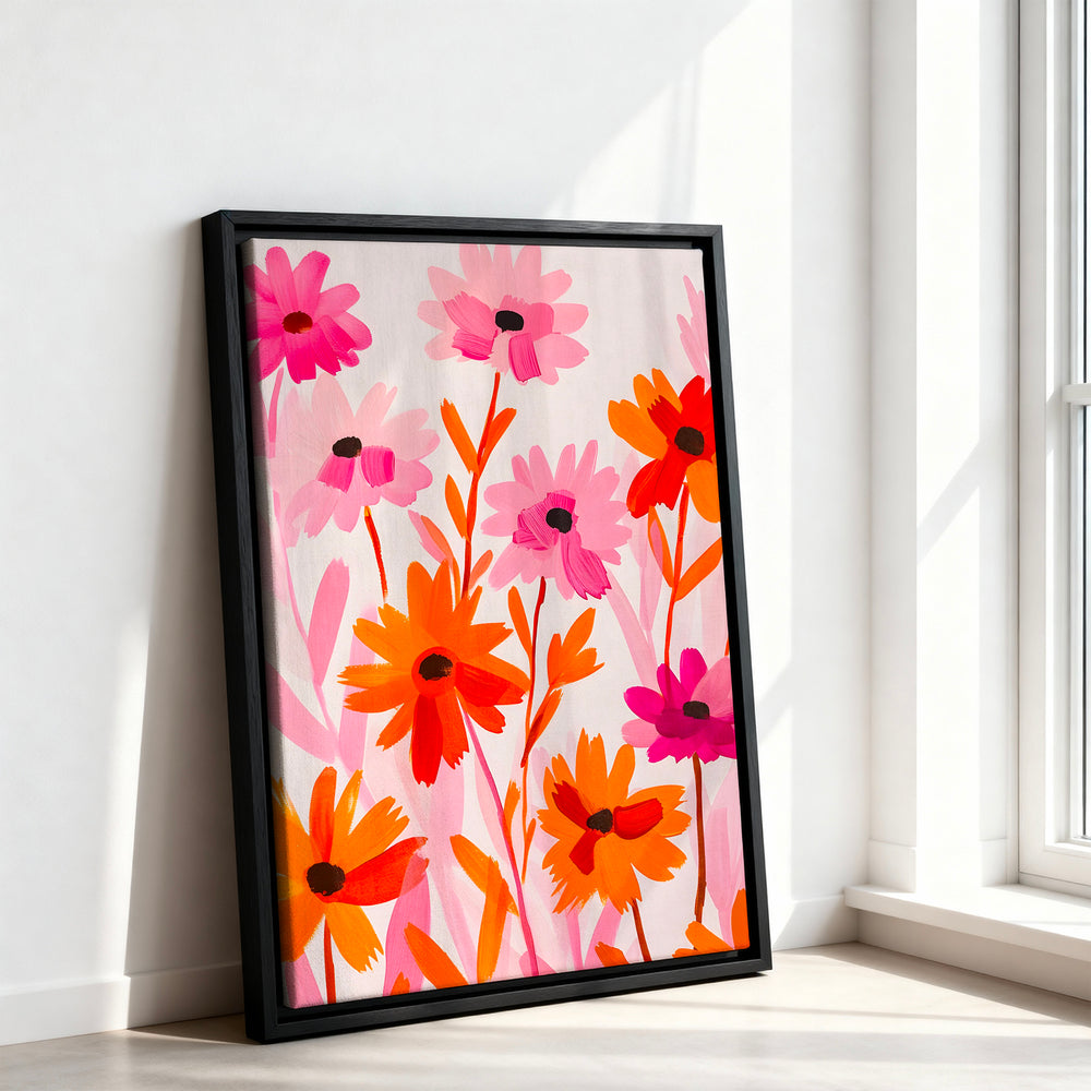 Le tableau accroché en situation dans un intérieur meublé.