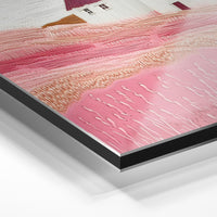 Gros plan du relief : la surépaisseur d'encre en lumière rasante sur aluminium Dibond.