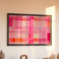 Le tableau accroché en situation dans un intérieur meublé.