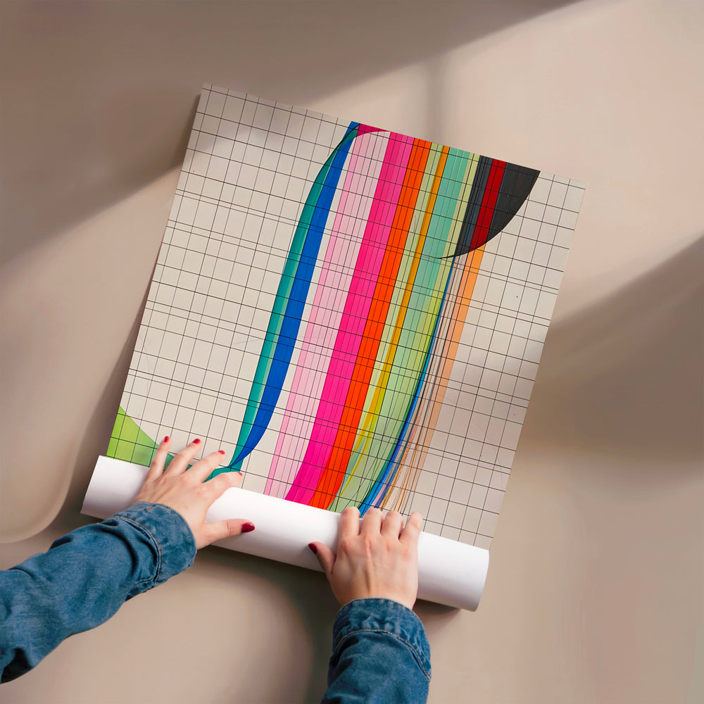 L'impression présentée en poster, sans encadrement, sur un mur neutre.