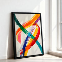 Le tableau accroché en situation dans un intérieur meublé.