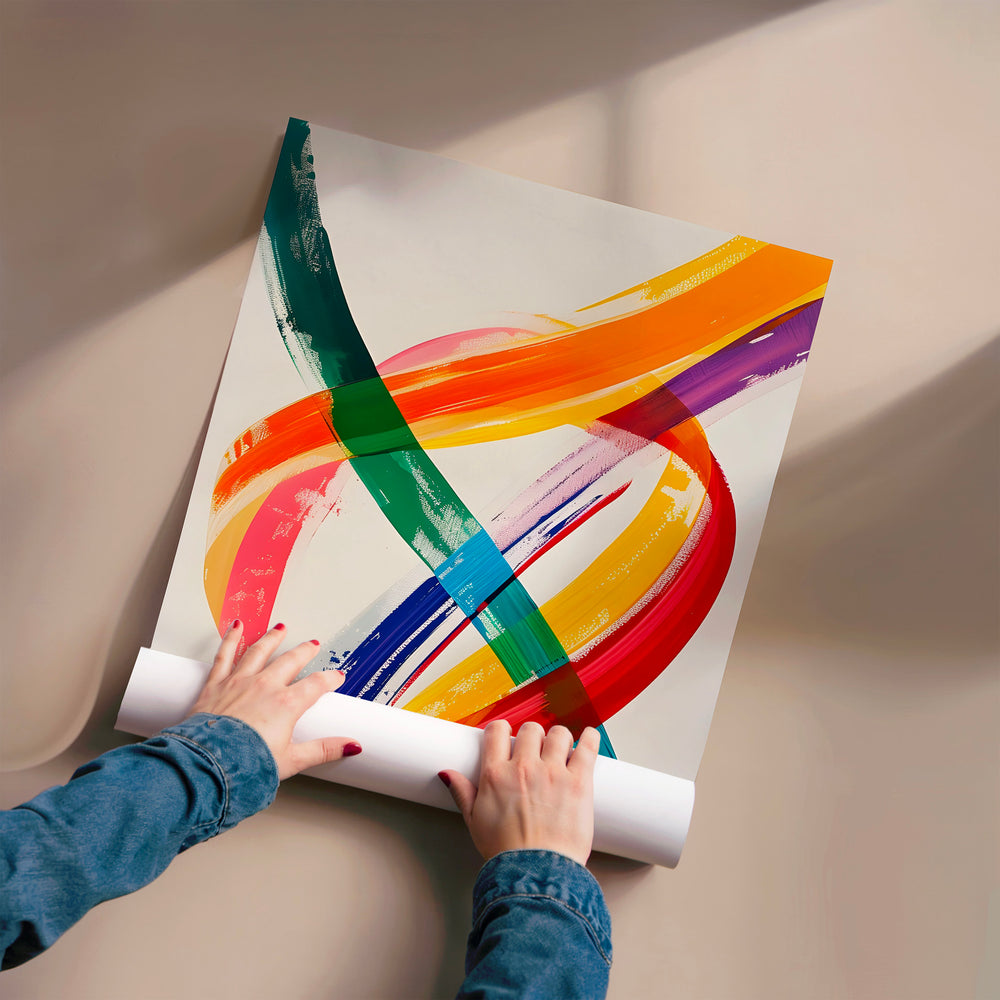 L'impression présentée en poster, sans encadrement, sur un mur neutre.
