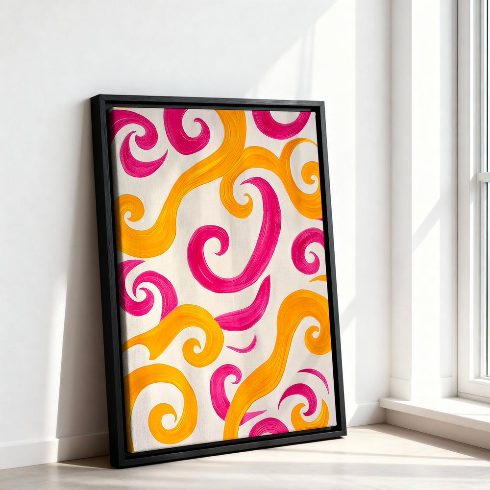Le tableau accroché en situation dans un intérieur meublé.