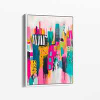 Le tirage encadré d'une caisse américaine blanche, vu de trois quarts contre un mur clair.