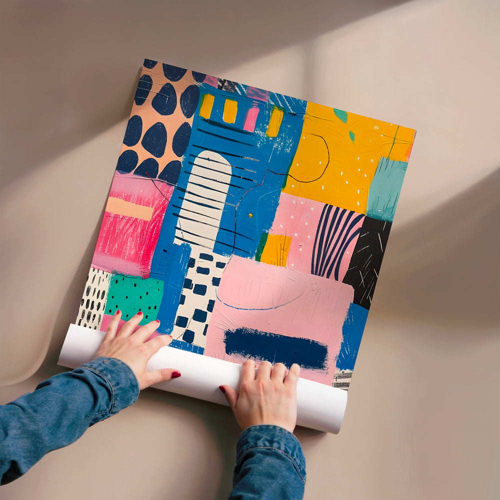 L'impression présentée en poster, sans encadrement, sur un mur neutre.