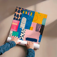 L'impression présentée en poster, sans encadrement, sur un mur neutre.