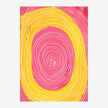 Spirale concentrique pop art rose et jaune