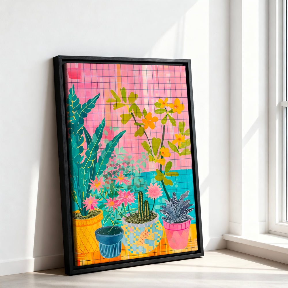 Le tableau accroché en situation dans un intérieur meublé.