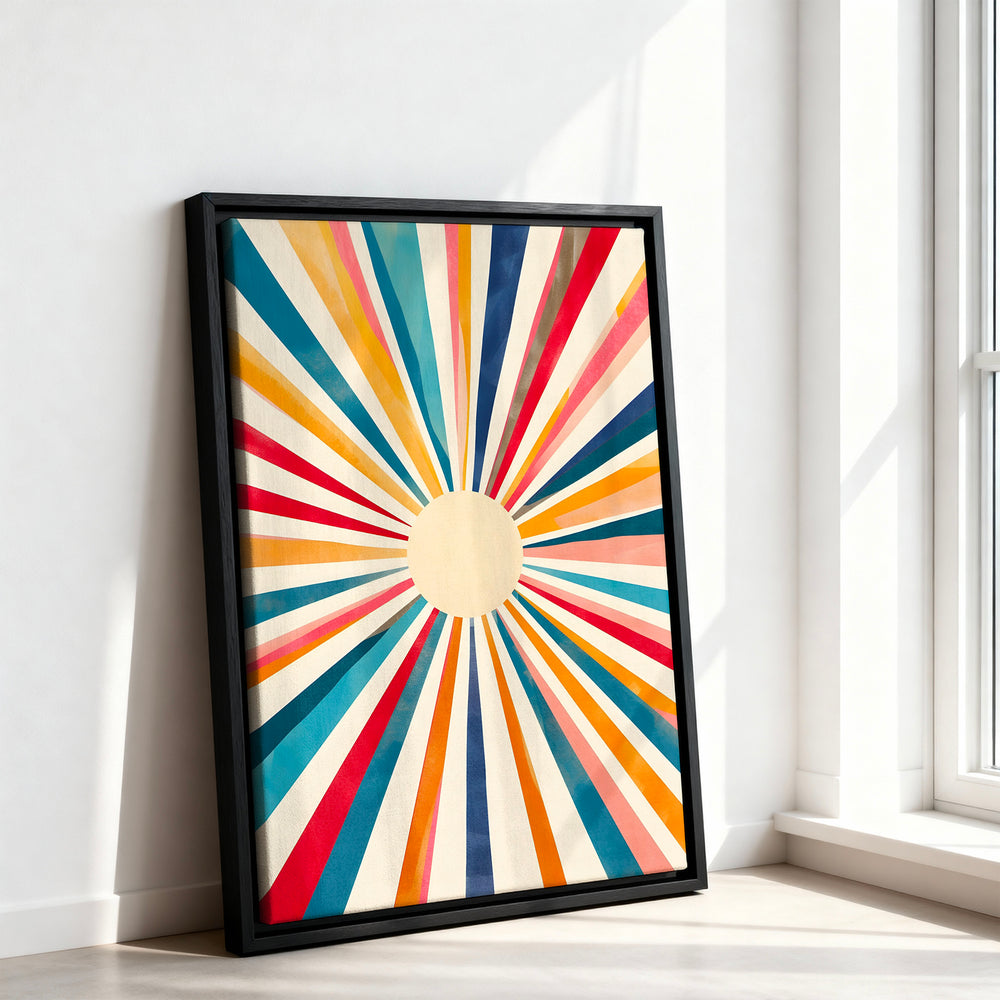 Le tableau accroché en situation dans un intérieur meublé.