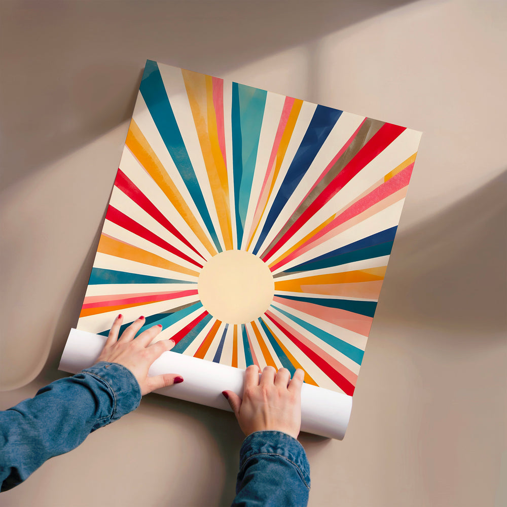 L'impression présentée en poster, sans encadrement, sur un mur neutre.