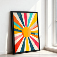 Le tableau accroché en situation dans un intérieur meublé.