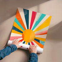 L'impression présentée en poster, sans encadrement, sur un mur neutre.