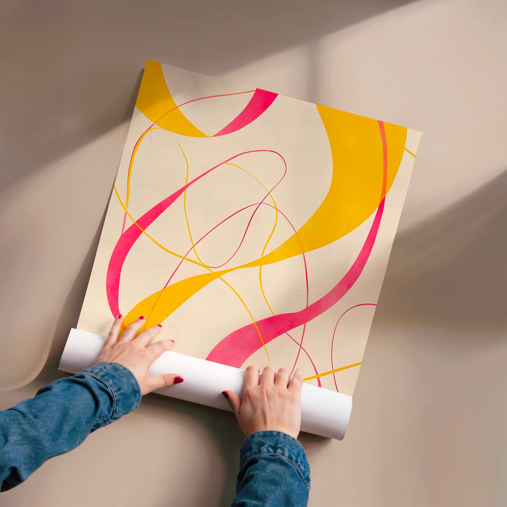 L'impression présentée en poster, sans encadrement, sur un mur neutre.