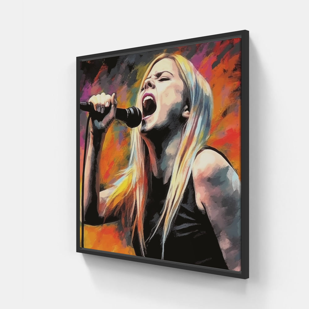 Euphoric Songbird Melody-Canvas-artwall-20x20 cm-Black-Artwall