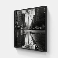 City of Glass Towers-Canvas-artwall-40x40 cm-Black-Artwall