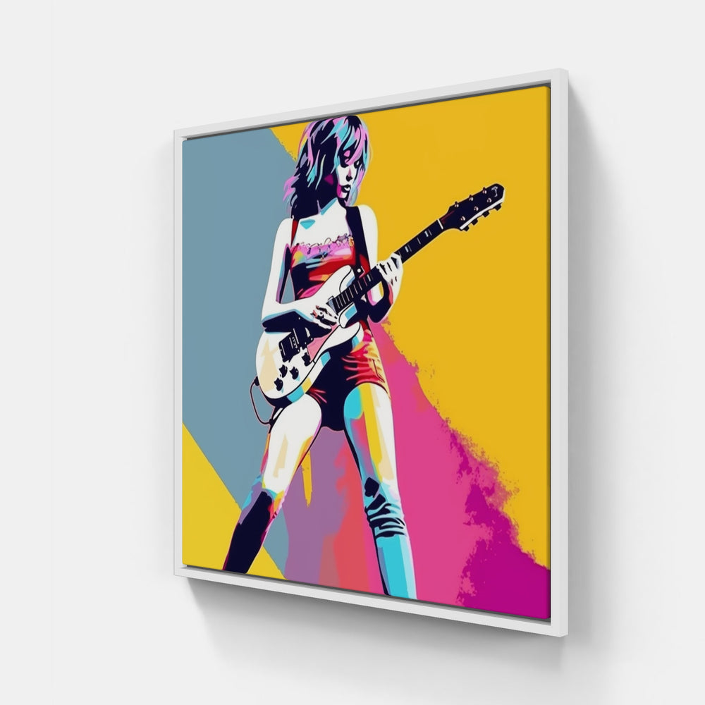 Soulful Guitar Serenade-Canvas-artwall-20x20 cm-White-Artwall