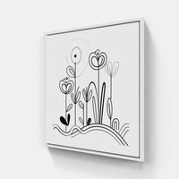 Serene Line-Canvas-artwall-20x20 cm-White-Artwall