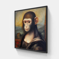 Endearing Monkey Masterpiece-Canvas-artwall-20x20 cm-Black-Artwall