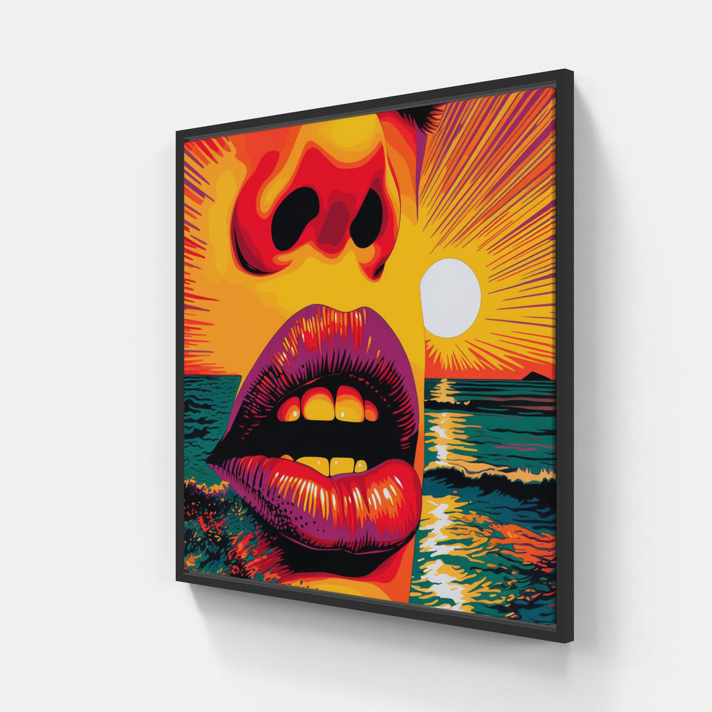 Radiant Sunset Melody-Canvas-artwall-20x20 cm-Black-Artwall