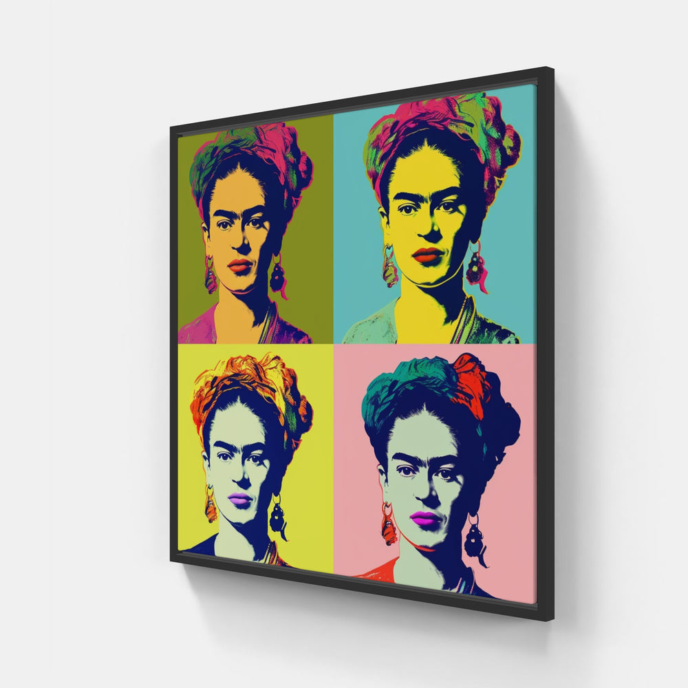 Frida Pop-Canvas-artwall-20x20 cm-Black-Artwall