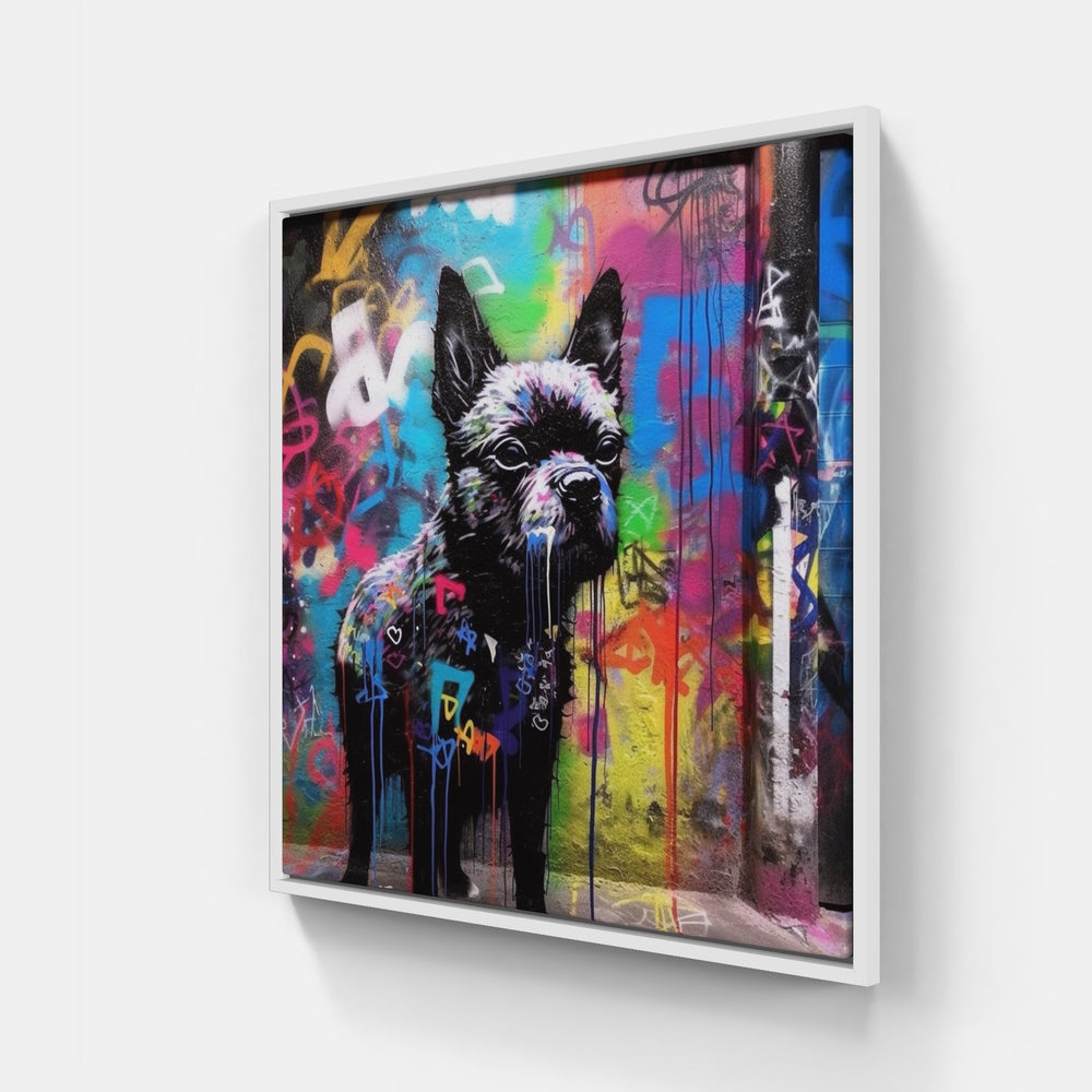 Dog soars high-Canvas-artwall-20x20 cm-White-Artwall