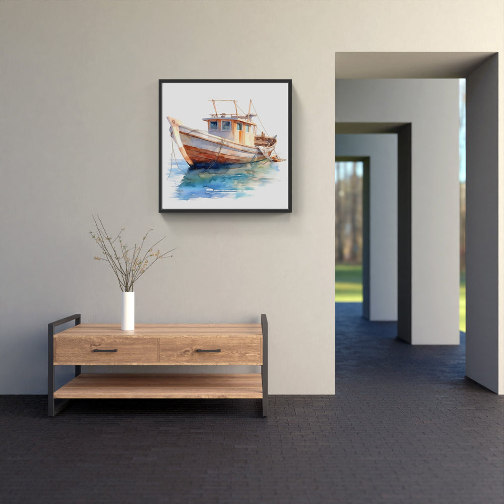 Gentle Waves Elegant Boat-Canvas-artwall-Artwall