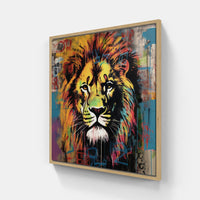 Lion Roar Bravely-Canvas-artwall-20x20 cm-Wood-Artwall