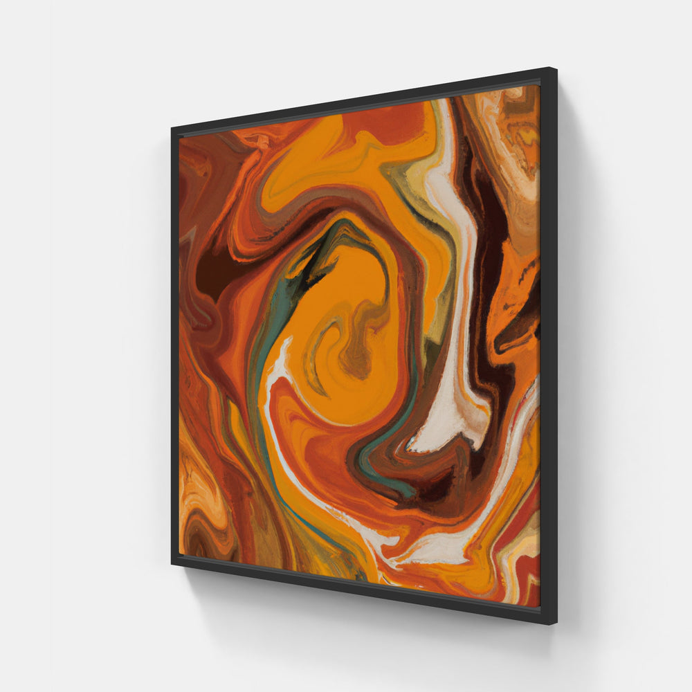 Orange blooms sweetly-Canvas-artwall-20x20 cm-Black-Artwall