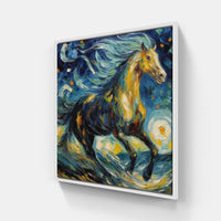 Galloping Horse Speed-Canvas-artwall-20x20 cm-White-Artwall