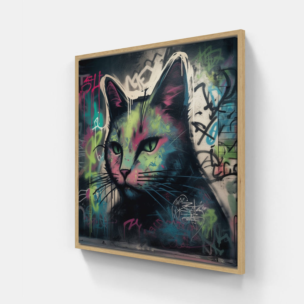 Cat meow purr fur-Canvas-artwall-20x20 cm-Wood-Artwall