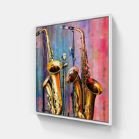 Smooth Saxophone Riffs-Canvas-artwall-20x20 cm-White-Artwall
