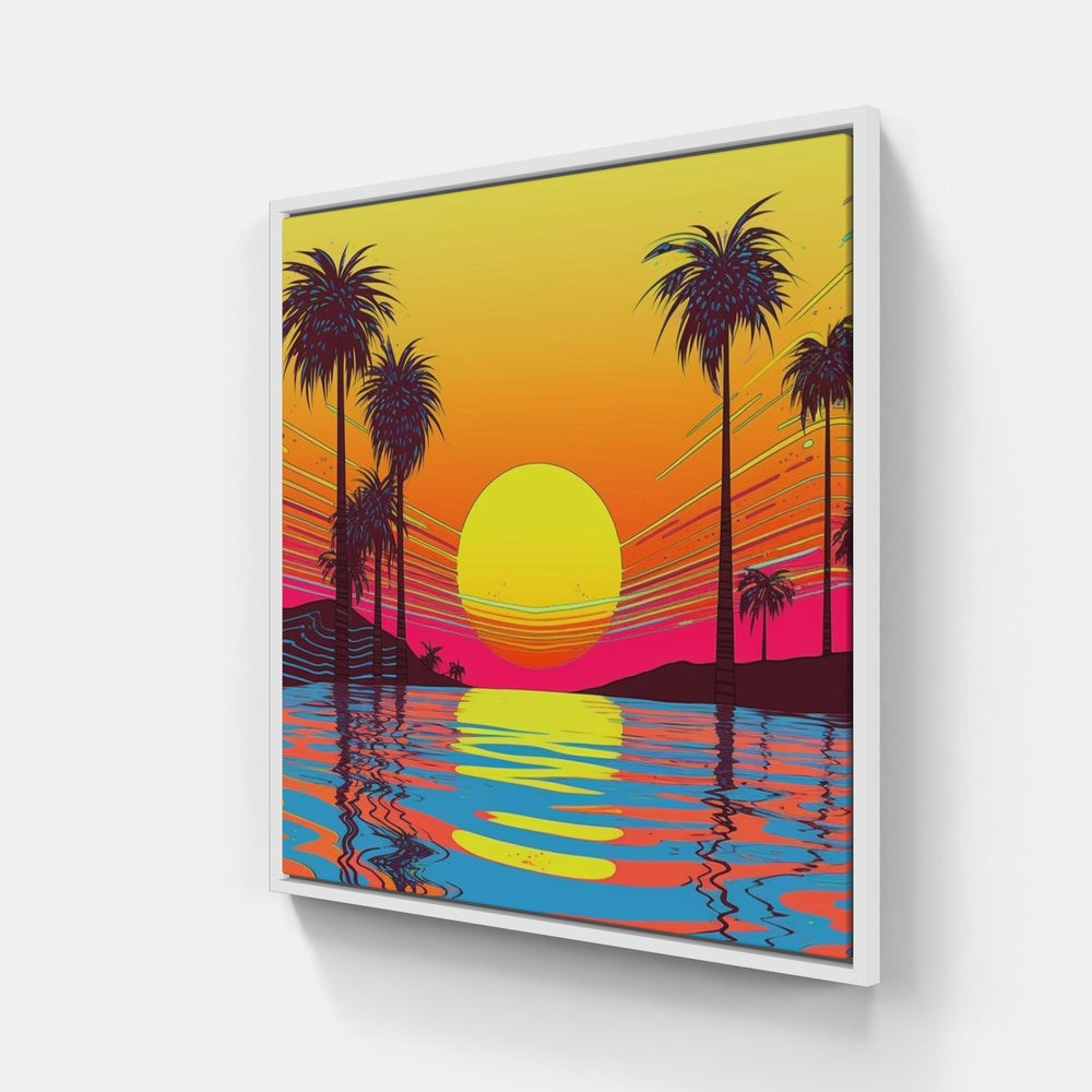 Majestic Sunset Scenery-Canvas-artwall-20x20 cm-White-Artwall