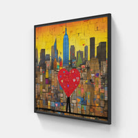 New York Kaleidoscope-Canvas-artwall-20x20 cm-Black-Artwall