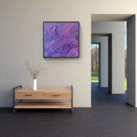 Purple time blooms bloom-Canvas-artwall-20x20 cm-Black-Artwall