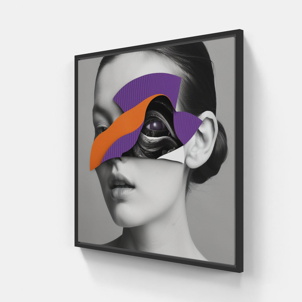 Serene Collage Harmony-Canvas-artwall-20x20 cm-Black-Artwall